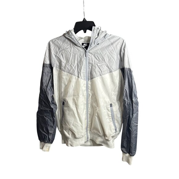 Nike Air Windbreaker Hooded Jacket Sportswear Black Gray White Size Medium - Picture 1 of 7